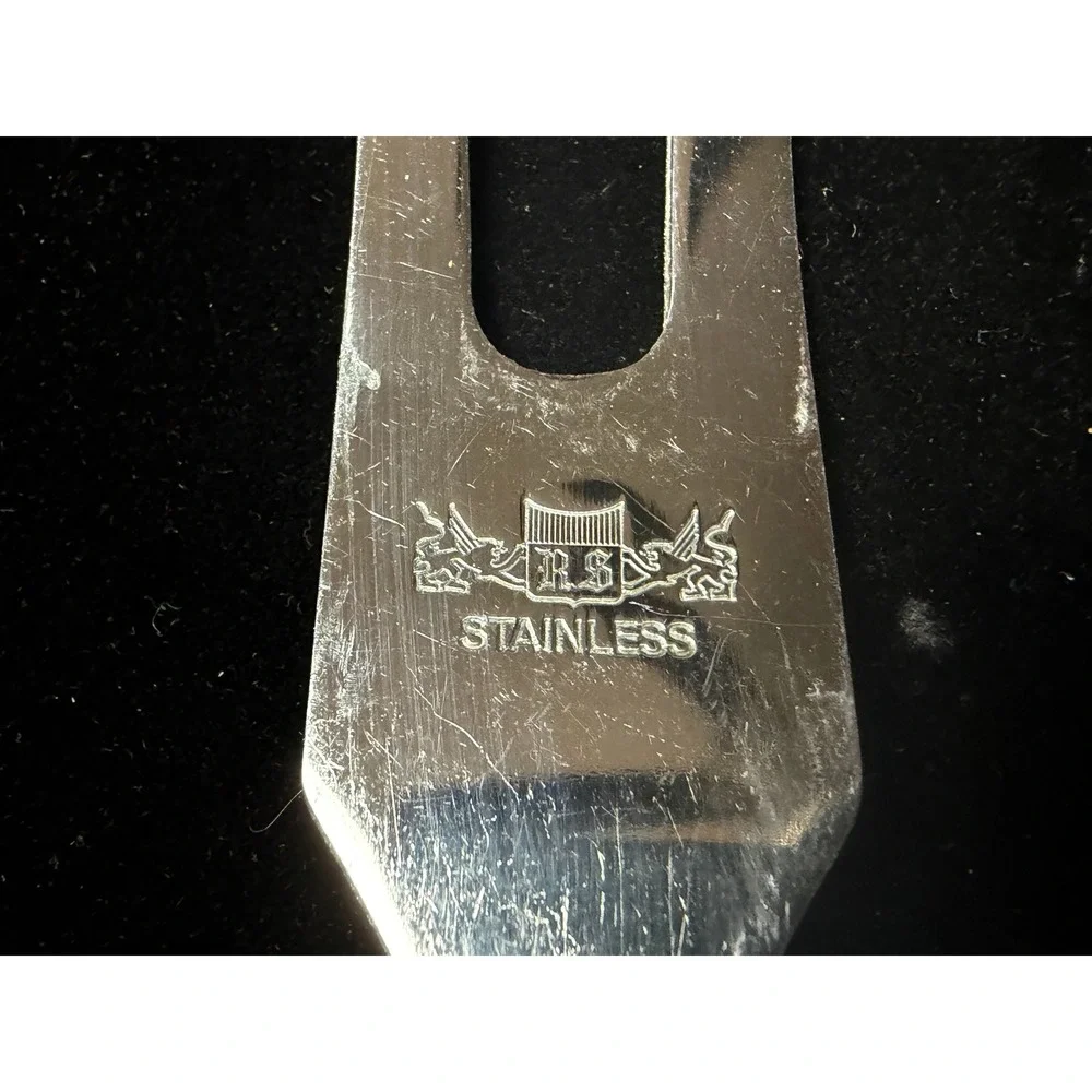 Vintage RS Stainless Meat Carving Fork Wood Handle Made in Japan‎ 2-Tine Cutlery